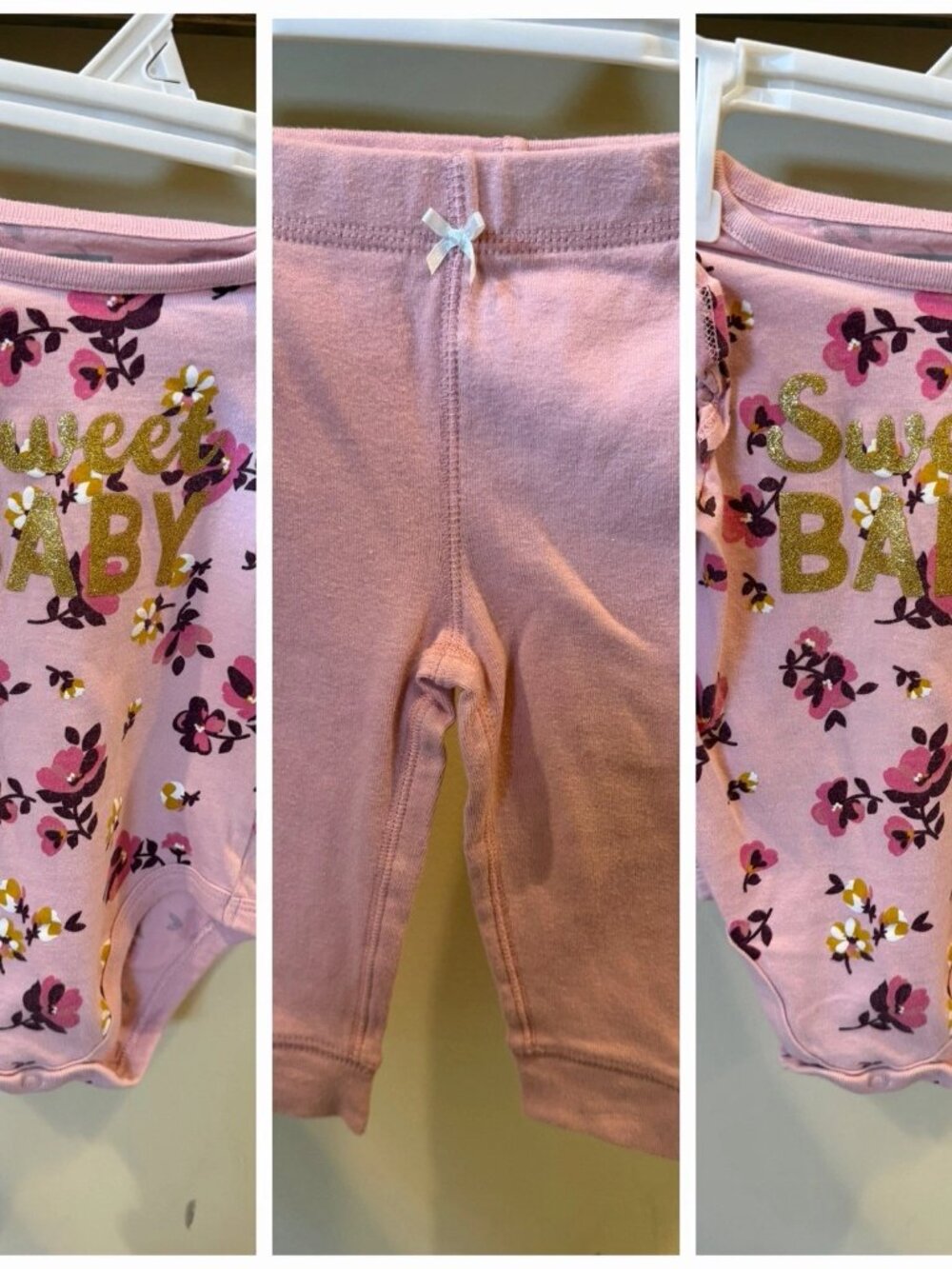 FALL Garanimals Baby Girl One Piece Bodysuits and Pants Outfits Size 6-9 Months